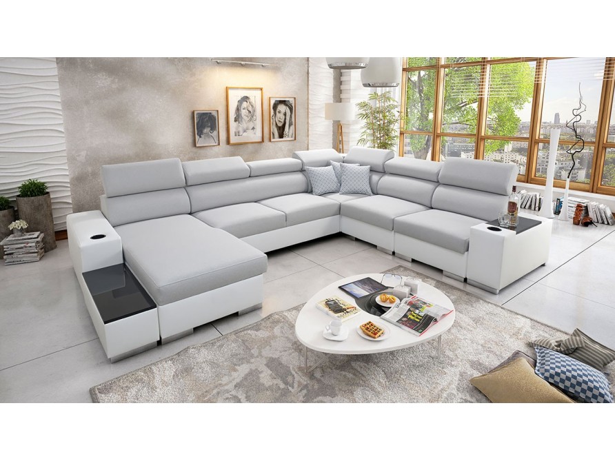 Wohnlandschaft Luiza VIII mit drei Bettkasten und Schlaffunktion