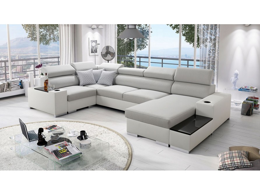 Wohnlandschaft Luiza IV Maxi mit zwei Bettkasten und Schlaffunktion
