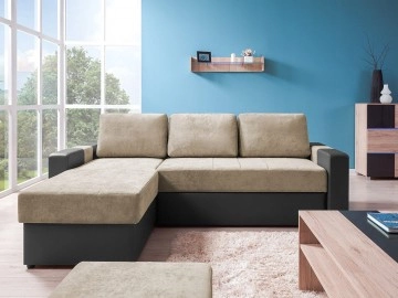 Ecksofa Nado mit Schlaffunktion und Bettkasten