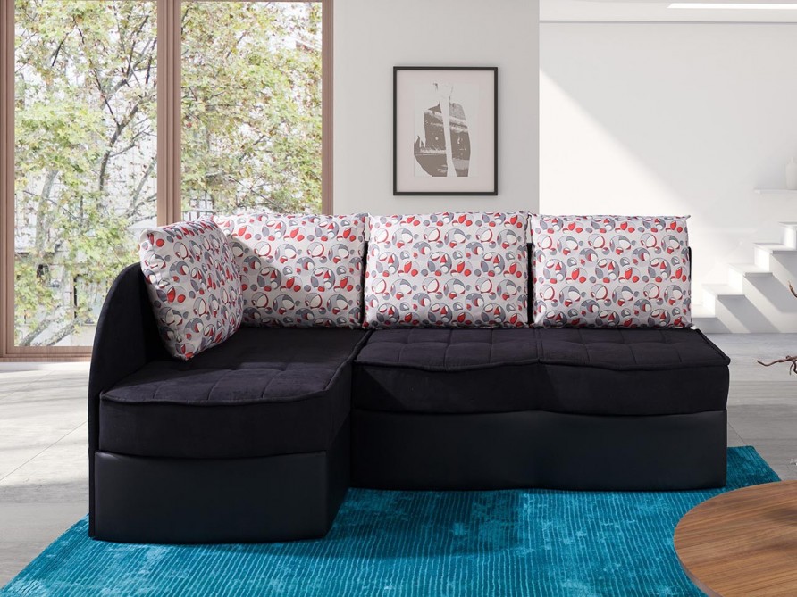 Ecksofa Hokus mit Schlaffunktion und Bettkasten