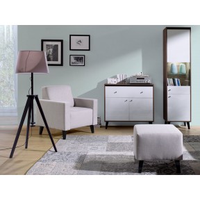 Wohnzimmer-Set mit Polsterhocker Naviedo Gloss III Wohnzimmer-Set mit Polsterhocker Naviedo Gloss III
