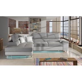 Ecksofa Alvin LED mit Schlaffunktion und Bettkasten Ecksofa Alvin LED mit Schlaffunktion und Bettkasten