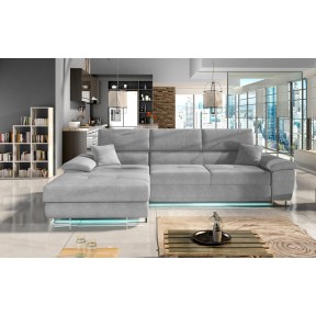 Ecksofa Alvin Mini LED mit Schlaffunktion und Bettkasten Ecksofa Alvin Mini LED mit Schlaffunktion und Bettkasten