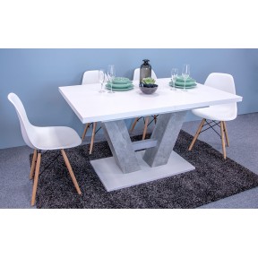 Essgruppe: Tisch Concrete + 4x Stuhle Betty