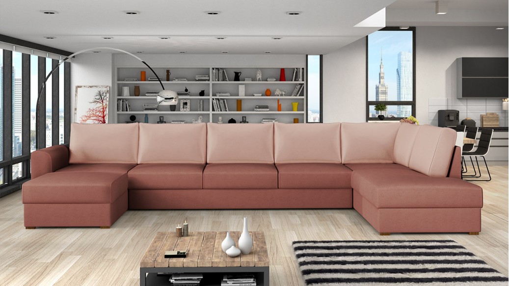 Wohnlandschaft Szafran Large mit zwei Bettkasten und Schlaffunktion by