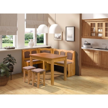 Eckbank + Tisch und zwei Hocker Soter