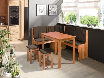 Eckbank + Tisch und zwei Hocker Soter II