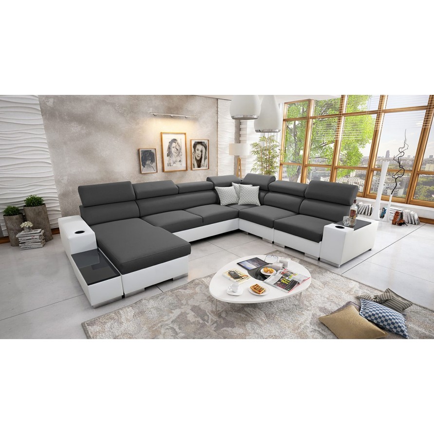 Wohnlandschaft Luiza VIII mit drei Bettkasten und Schlaffunktion Wohnlandschaft Luiza VIII mit drei Bettkasten und Schlaffunktion