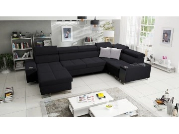 Wohnlandschaft Ewasy IV Maxi mit zwei Bettkästen und Schlaffunktion
