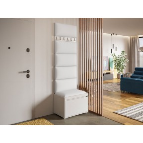 Garderoben-Set Konkor 60 (Schuhschrank und Kleiderhakenbrett) + 6 Stück gepolsterte Wandpaneele Pag 60x30 Garderoben-Set Konkor 60 (Schuhschrank und Kleiderhakenbrett) + 6 Stück gepolsterte Wandpaneele Pag 60x30