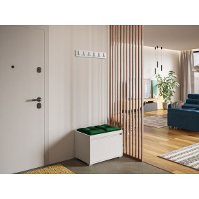 Garderoben-Set Konkor 60 (Schuhschrank und Kleiderhakenbrett) + 2 Stück gepolsterte Sitzpaneele Pag Pik 30x30 Garderoben-Set Konkor 60 (Schuhschrank und Kleiderhakenbrett) + 2 Stück gepolsterte Sitzpaneele Pag Pik 30x30