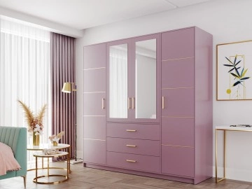 Moderner Kleiderschrank Lily D4 II mit Spiegel
