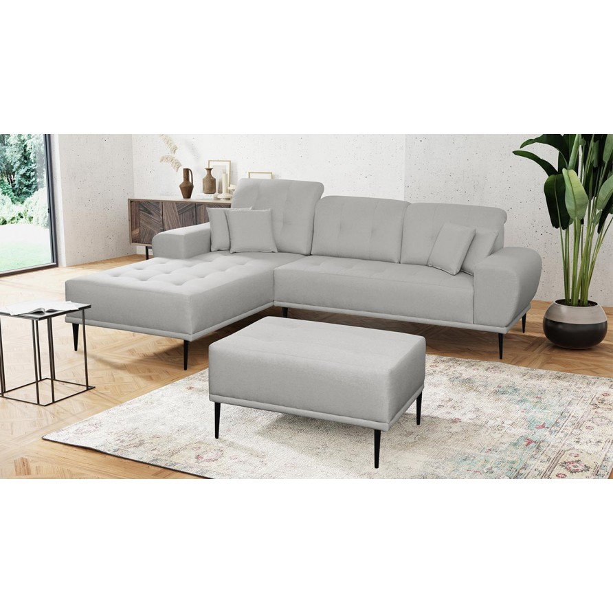 Ecksofa Huguk + Polsterhocker Ecksofa Huguk + Polsterhocker