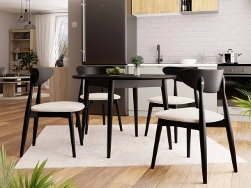 Essgruppe 01: Tisch Vidariko FI 120 + Stühle Frigene 04 (5-teilig)