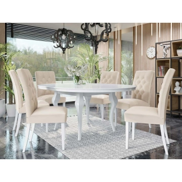 Essgruppe 06: Tisch Julia FI 120 + Stühle Frigene 05 (7-teilig)