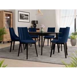 Miniaturbild von Essgruppe 07: Tisch Botiler 140x80 + Stühle Mitargis (7-teilig)