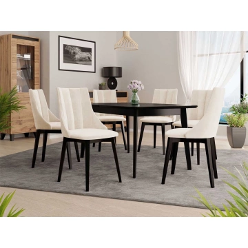 Essgruppe 07: Tisch Botiler 140x80 + Stühle Frigene 08 (7-teilig)