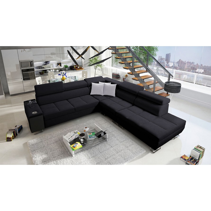 Ecksofa Ewasy IX mit zwei Bettkästen und Schlaffunktion