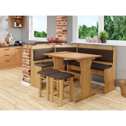 Eckbank + Tisch und zwei Hocker Mexic