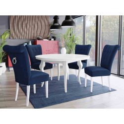 Miniaturbild von Essgruppe 10: Tisch Julia FI 100 + Stühle Frigene 65 mit Klopfer (5-teilig)