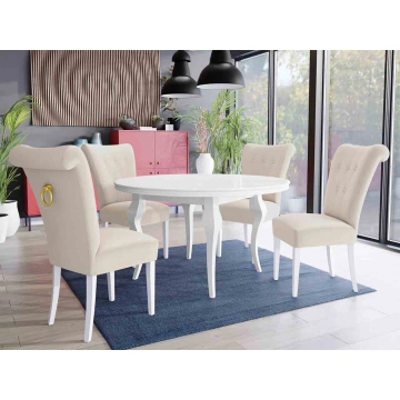 Essgruppe 10: Tisch Julia FI 120 + Stühle Frigene 02 mit Klopfer (5-teilig)