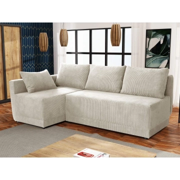 Ecksofa Piniata Cord mit Bettkasten und Schlaffunktion