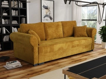 Sofa Masuria Cord mit Schlaffunktion und Bettkasten