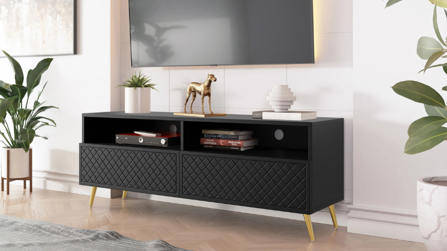 Schwarzes TV-Lowboard