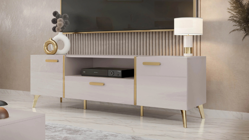 Beige und Kaschmir TV-Lowboards
