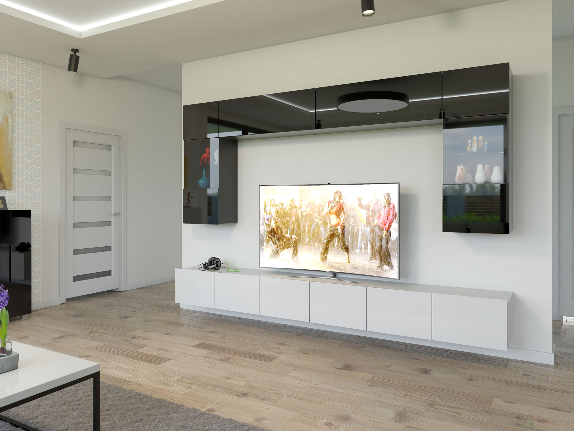 Weiß und Schwarz im Wohnzimmer - Mirjan24