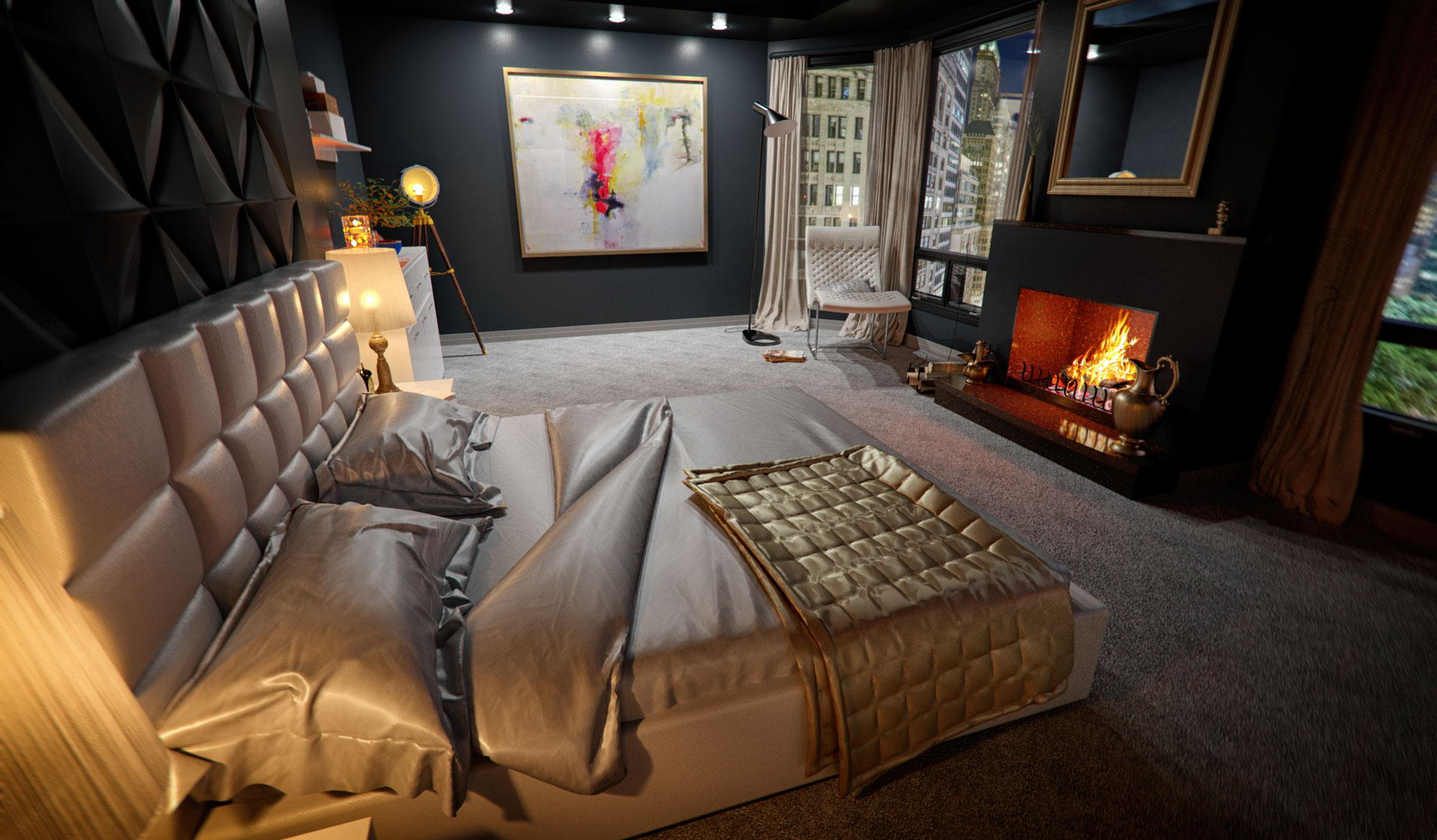 Schlafzimmer im Glamour-Stil - Mirjan24