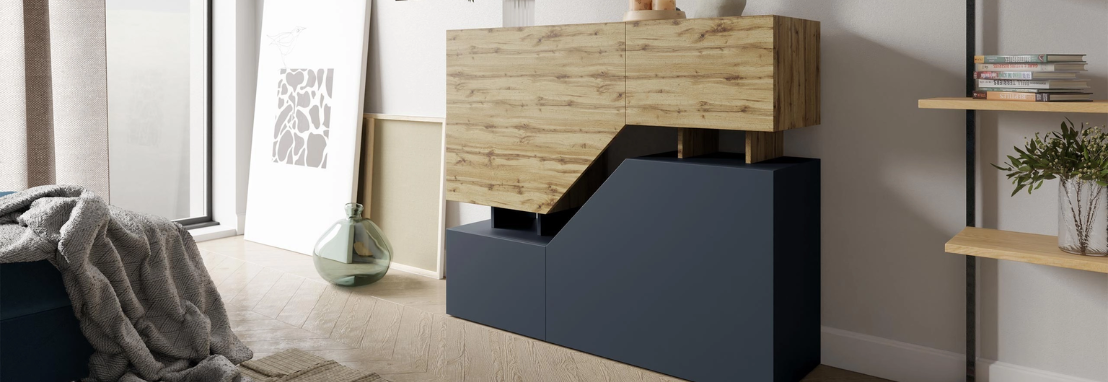 Designer-Kommoden in verschiedenen Farbtönen