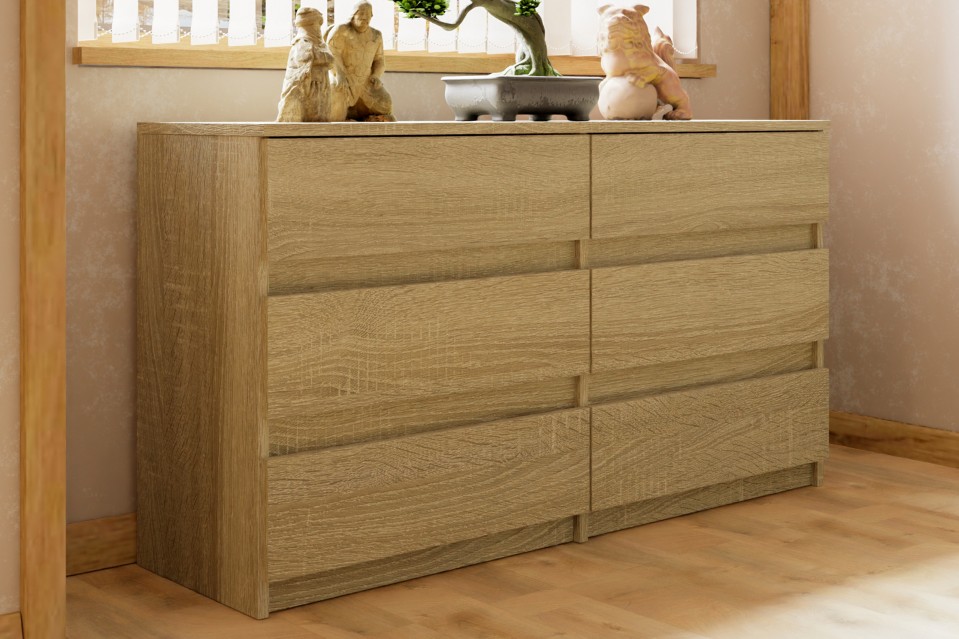 Kommode mit 6 Schubladen Osko 140 OK6