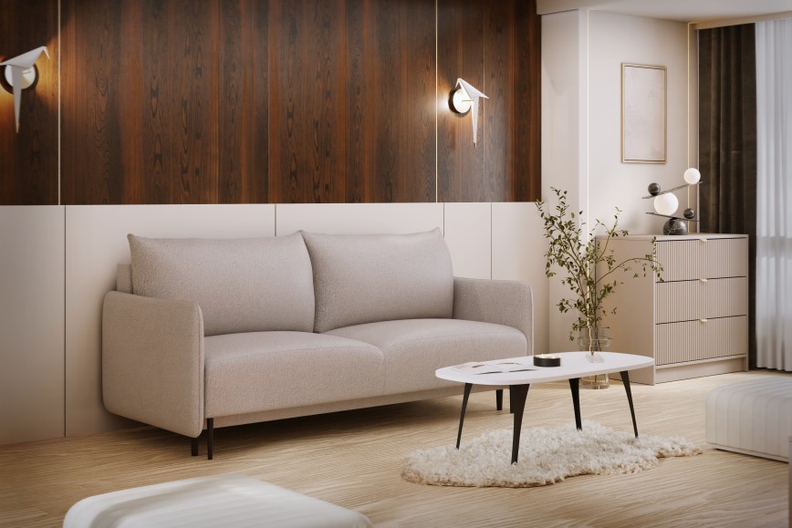 Elegantes Wohnzimmer mit Home-Office Ecke