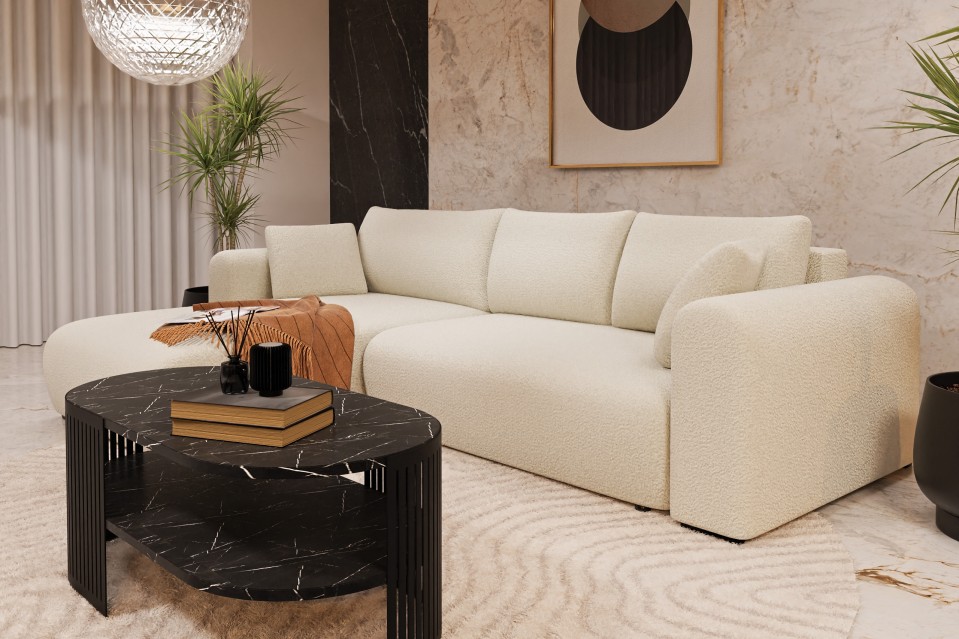 Ecksofa Duolos mit Schlaffunktion und Bettkasten