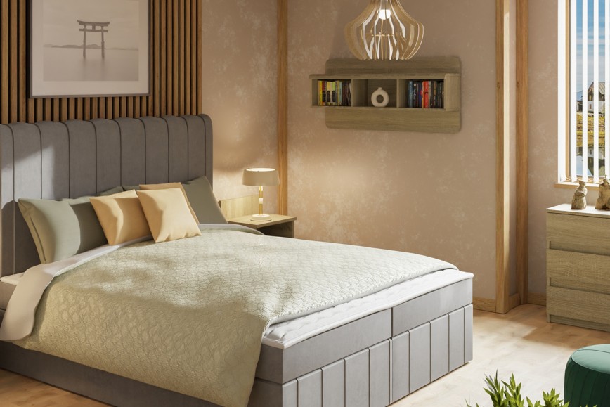 Schlafzimmer im Japandi Stil
