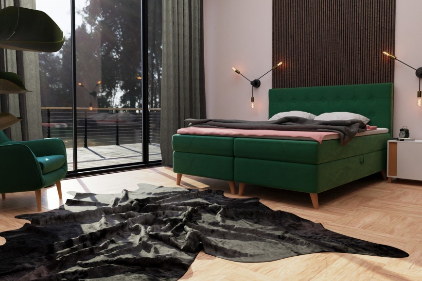Schlafzimmer mit einem Kontinentalbett