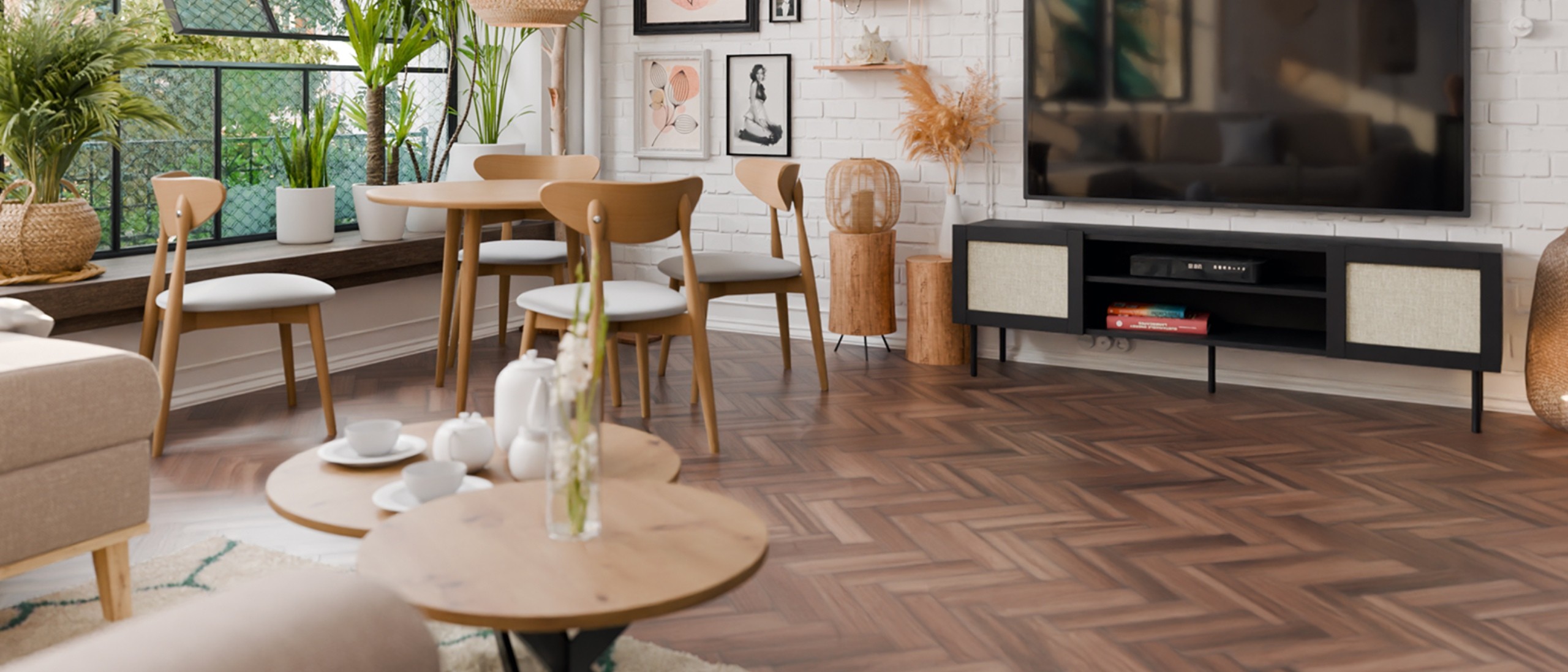 Wohnzimmer mit Boho Industrial Flair