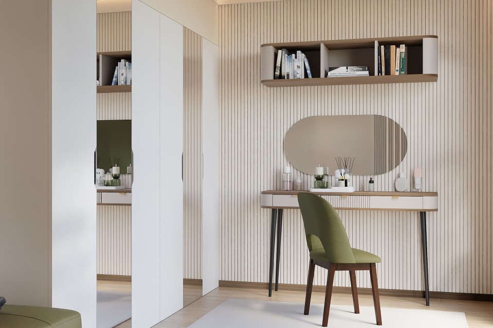 Kleiderschrank mit Spiegel Umonca 300 cm