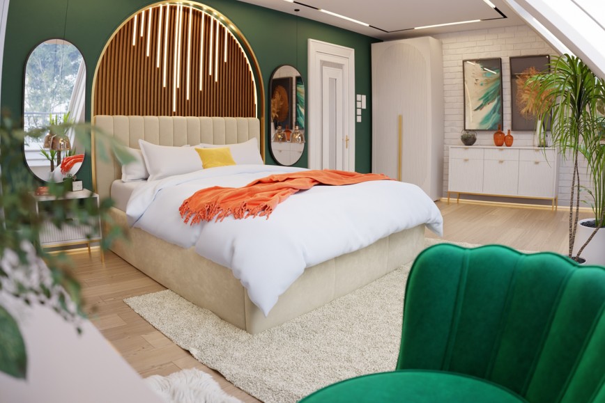 Schlafzimmer im Dachgeschoss im modernen Stil