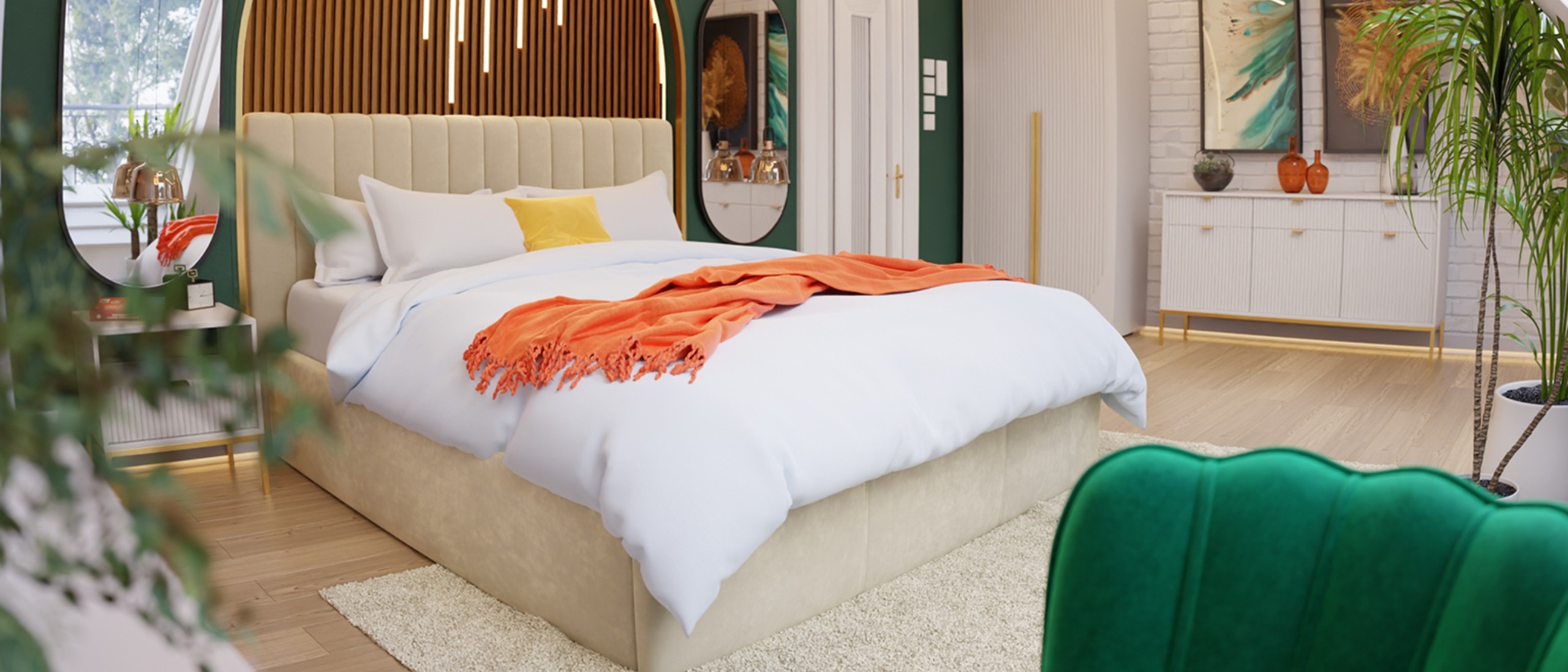Schlafzimmer im Dachgeschoss im modernen Stil