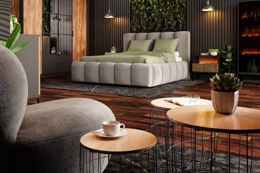 Dunkles Schlafzimmer im Modern Classic Stil