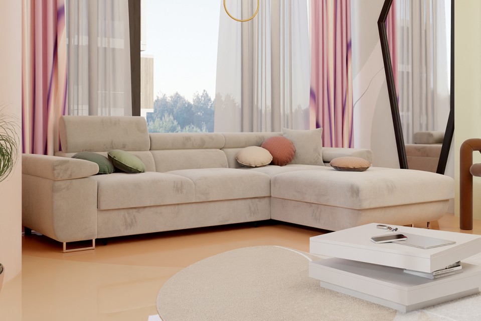 Ecksofa Torezio Mini mit Schlaffunktion und Bettkasten